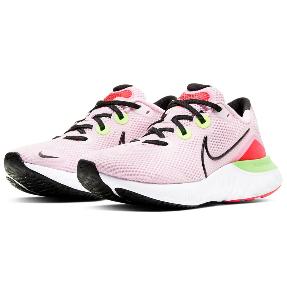 Nike Renew Run Women's Running Shoe Pink Foam/Black Psychic blue Size 6 B
